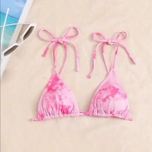 pink tie-dye bikini set